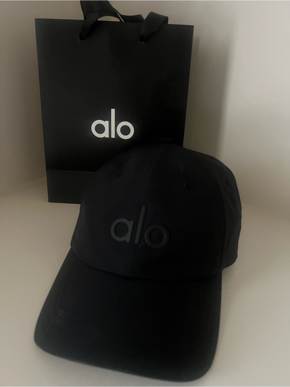 ALO Matte Black Logo Cap